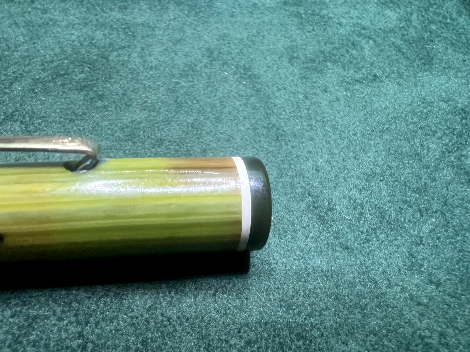 🔴 EUCLID penna stilografica verde nera profili cromati a leva SCRIVE vintage