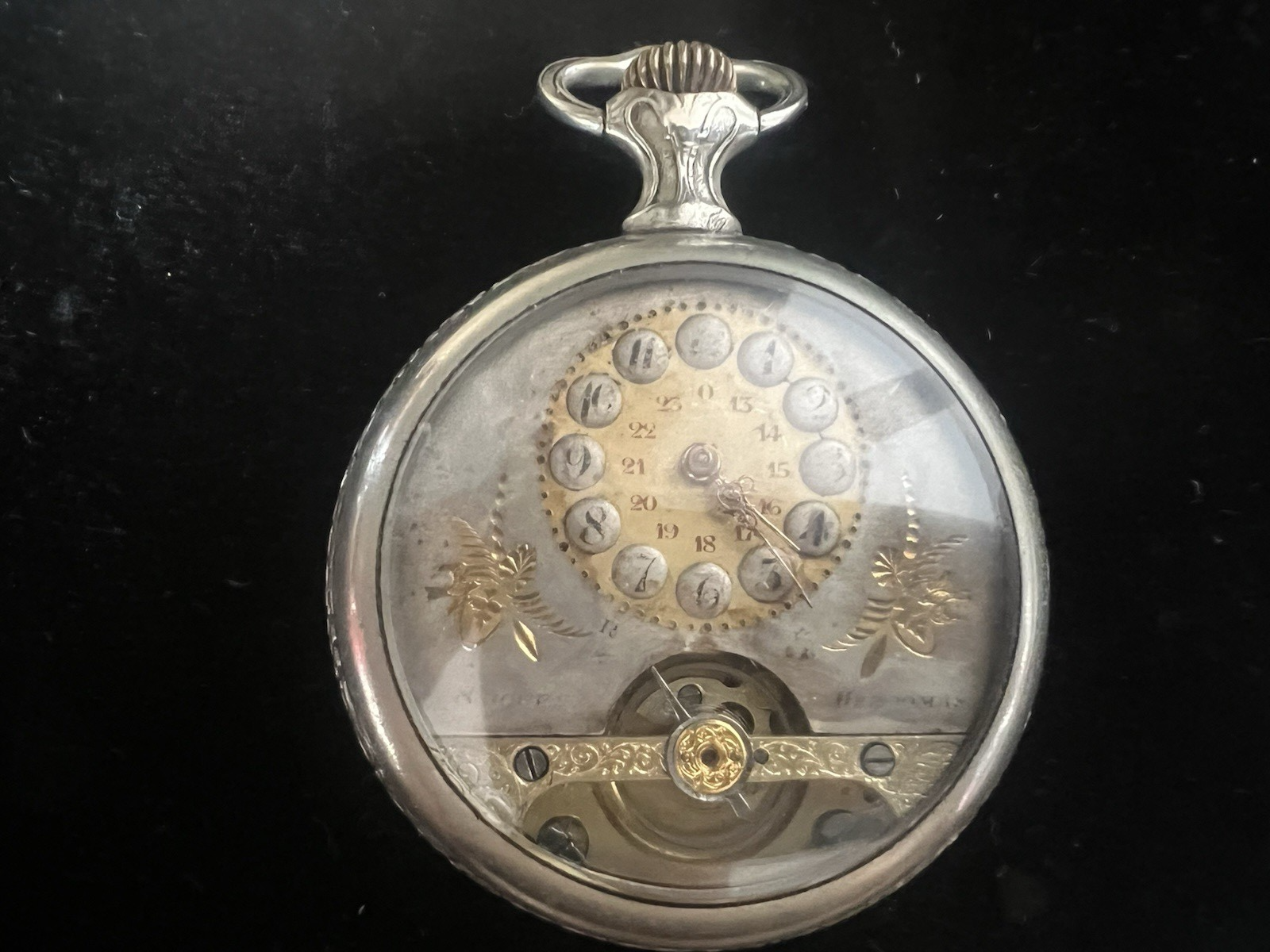 🔴 Orologio tasca HEBDOMAS manuale 8 GIORNI Spiral Breguet funziona vintage