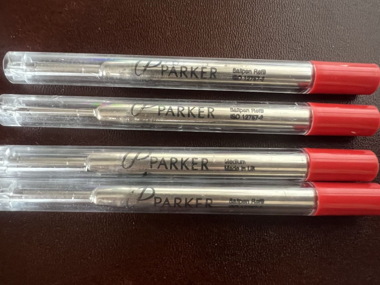 Parker Recharge Stylo-Plume Standard Rouge M 4 Pièces Ballpen Recharge