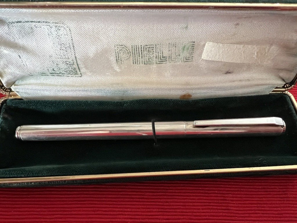 Stylo-Plume Stylo à Plume Argent 925 Cartouche Or 14K Vintage 1970 N4