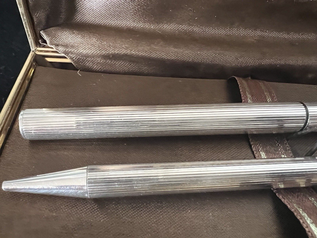 🔴 NOREX penne stilografica ARGENTO MASSICCIO 925 pennino ORO + sfera garanzia