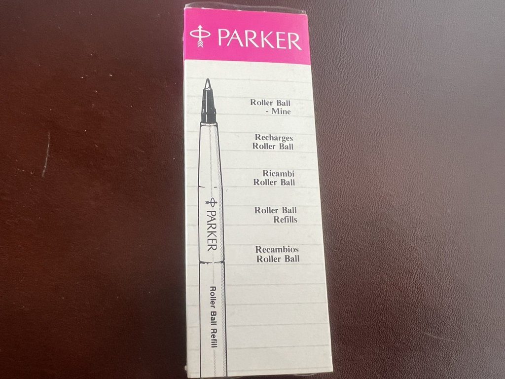 🔴 PARKER refill penna Roller Ball NERO M 8JE 3 pezzi ricarica ricambio