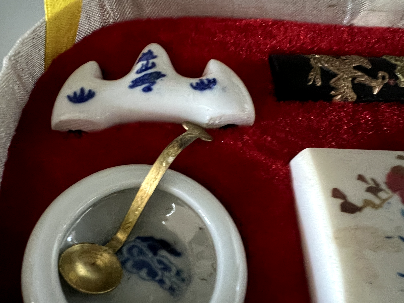 Set Calligraphie Chinois Pinceaux Porte- Encre Complet Boîte Vintage