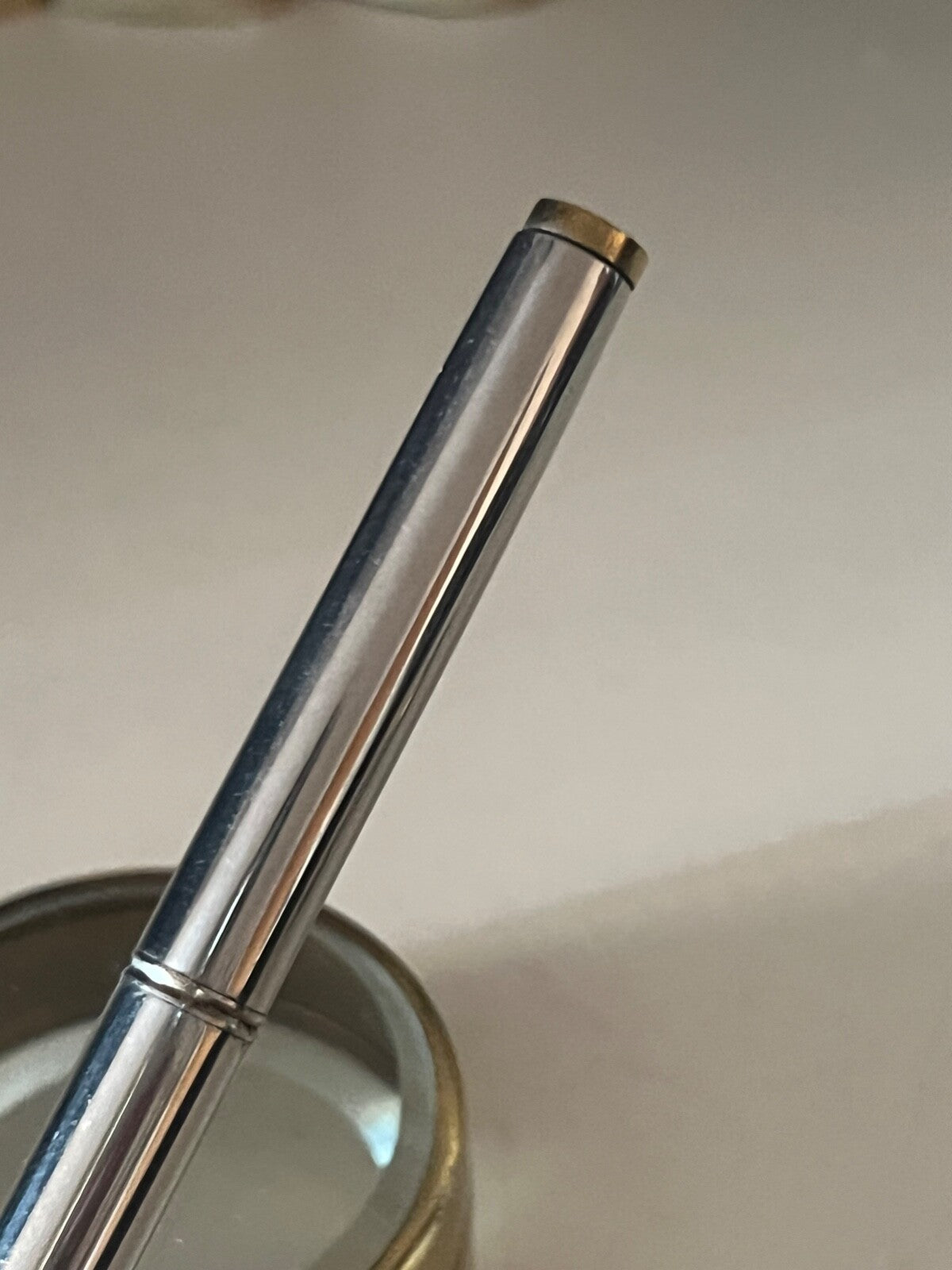 GS Stylo-Plume Stylo à Plume Chrome Sac À Pression Encre Vintage