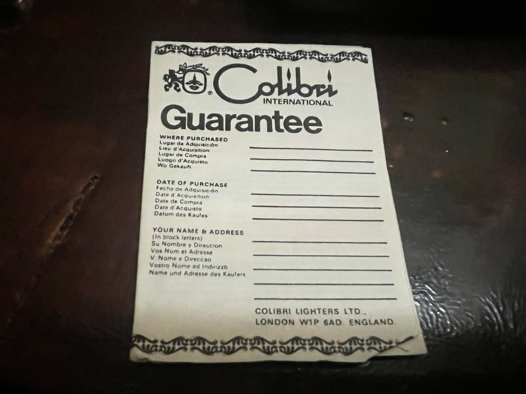 Colibri'Boîte Briquet Executive Elite Moire Moirette Monogas Vintage