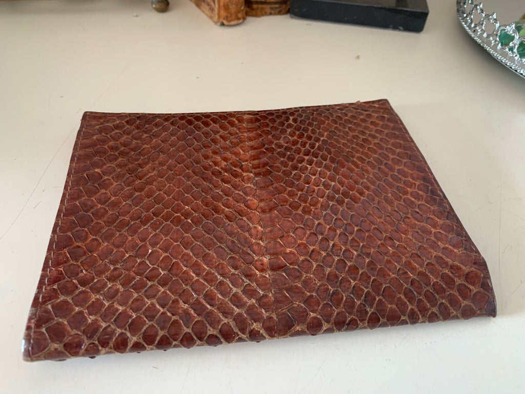 Wallet Artisan, Port Checks Even Drawer Leather Snake Vintage