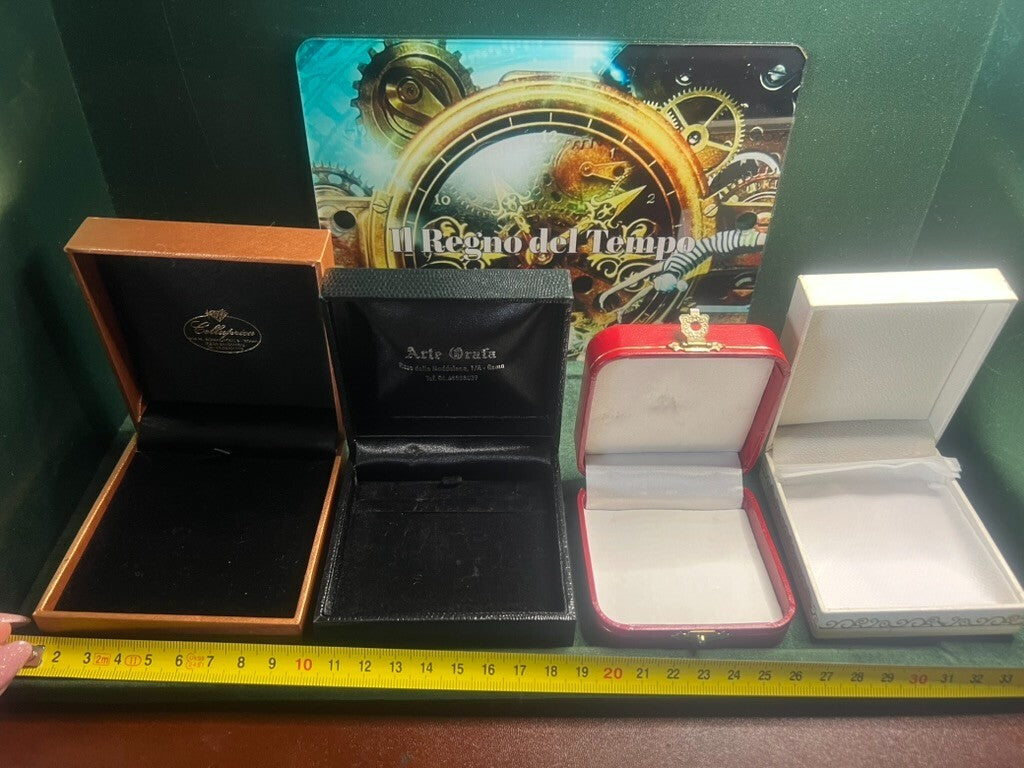 🔴 Vintage Schmuckkästchen für Anhänger, Ohrringe, Manschettenknöpfe, Etuis, 4er-Set, Nr. 11 