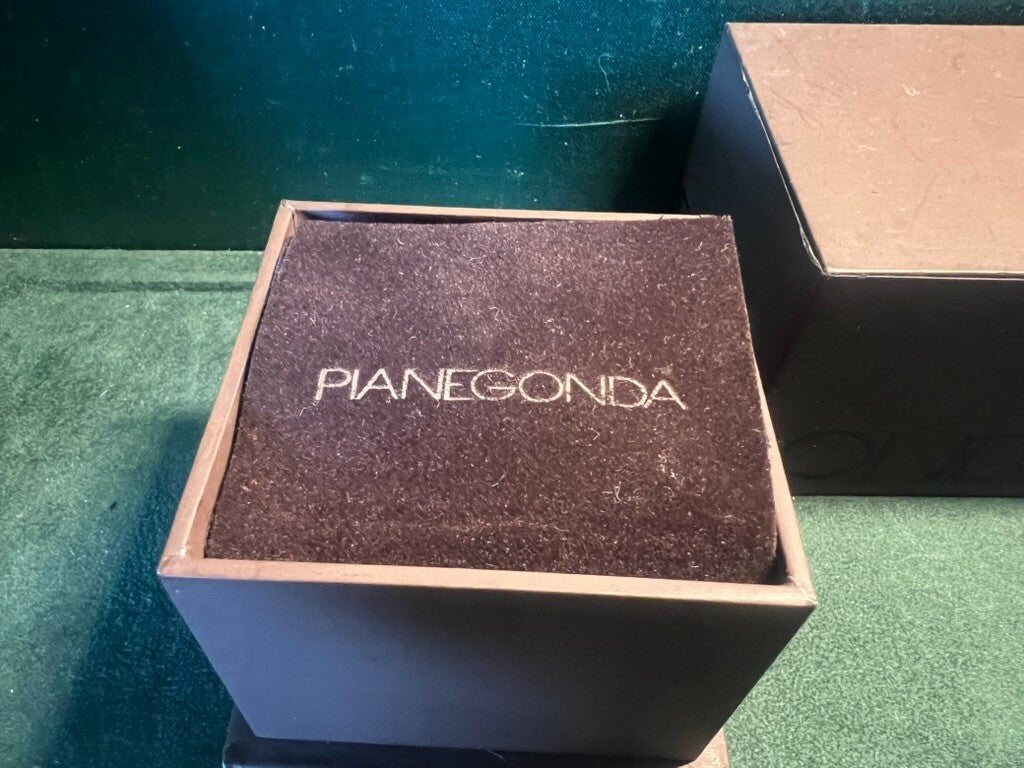 🔴 PIANEGONDA scatola bracciale marrone custodia cofanetto astuccio con cuscino