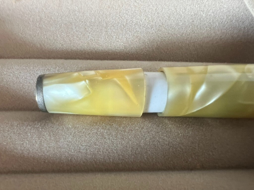 Montegrappa Stylo-Plume Stylo à Plume Celluloid Effet Nacre Écrit Vintage