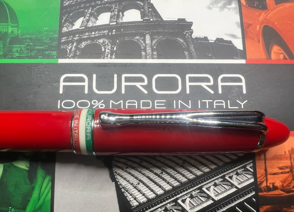 Stylo Plume AURORA Ipsilon Tricolore Anniversaire Unité Italie M Neuf NOS