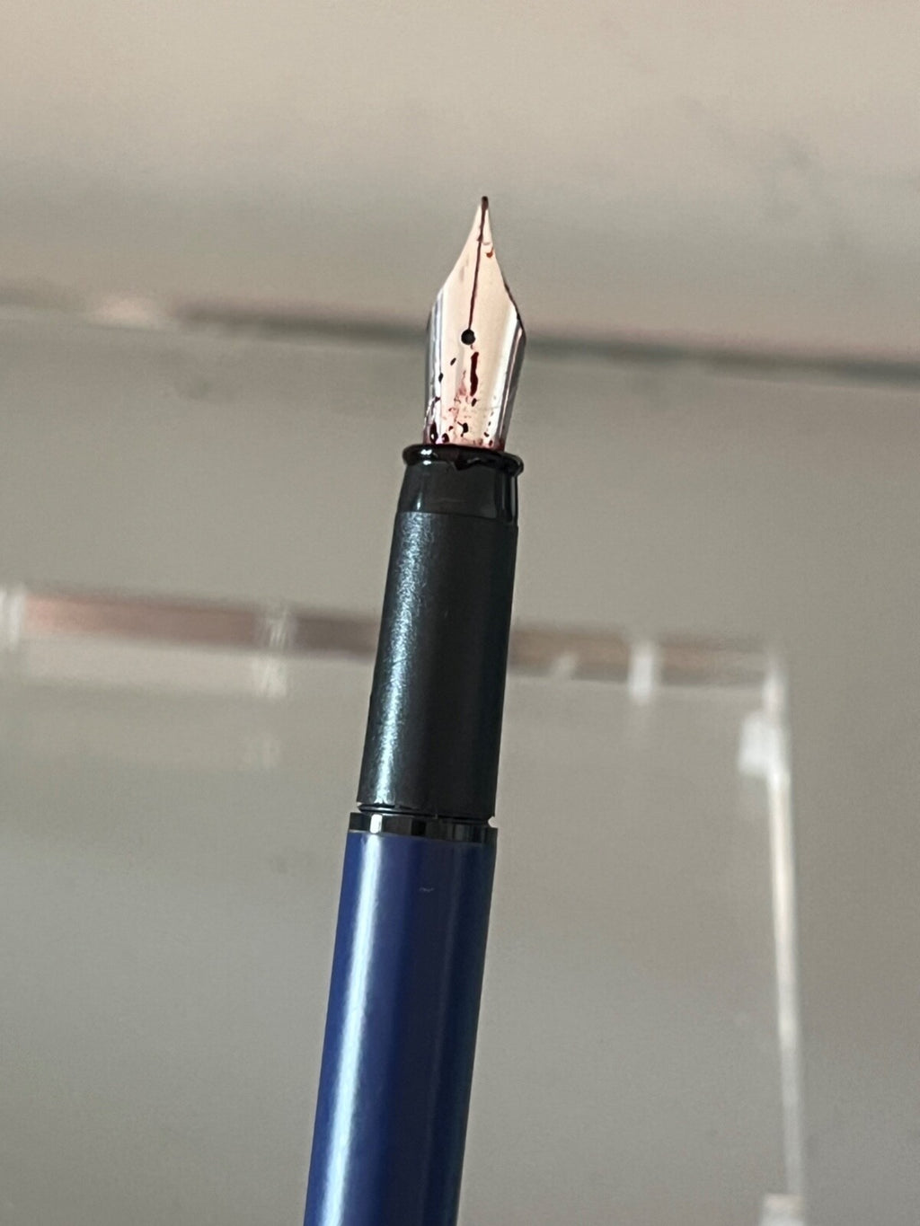 🔴 SERGIO TACCHINI penna stilografica GOLF lacca blu a cartuccia scrive vintage