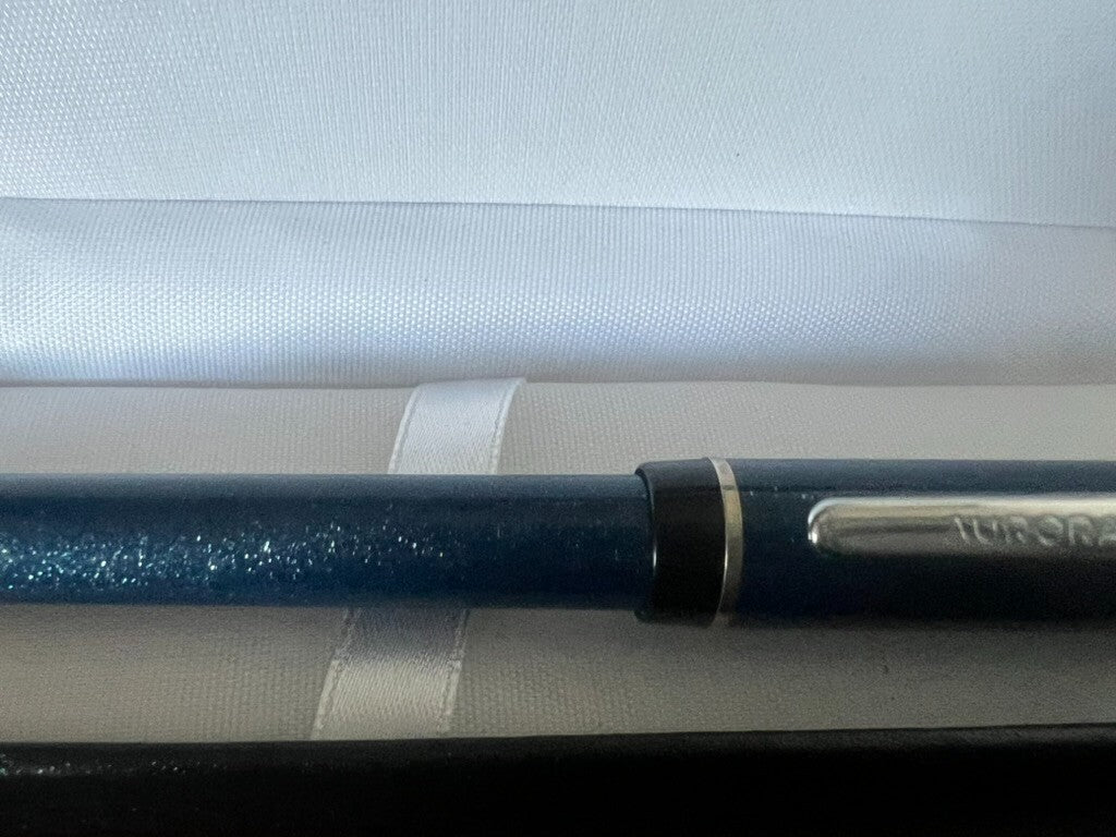 🔴 AURORA penna sfera Idea blu con brillantini multicolore scrive vintage