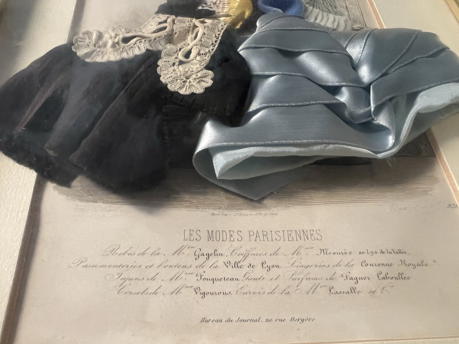 🔴 Stampa moda francese con tessuto tridimensionale Les Modes Parisiennes vintag