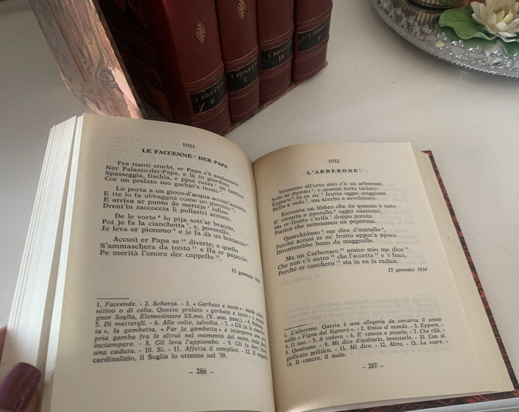 🔴 Wunderschöne Sammlung aller römischen Sonette, 5 Bände, nummerierte Ausgabe, handgebunden 1966