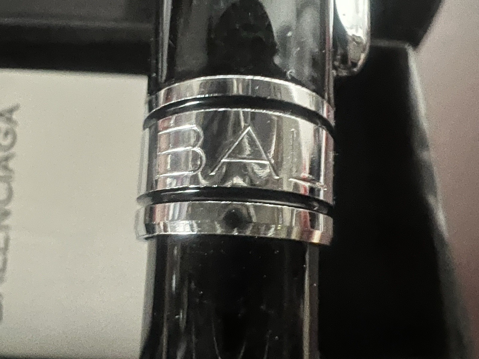 🔴 BALENCIAGA penna sfera lacca nera profili cromati H&C con scatola