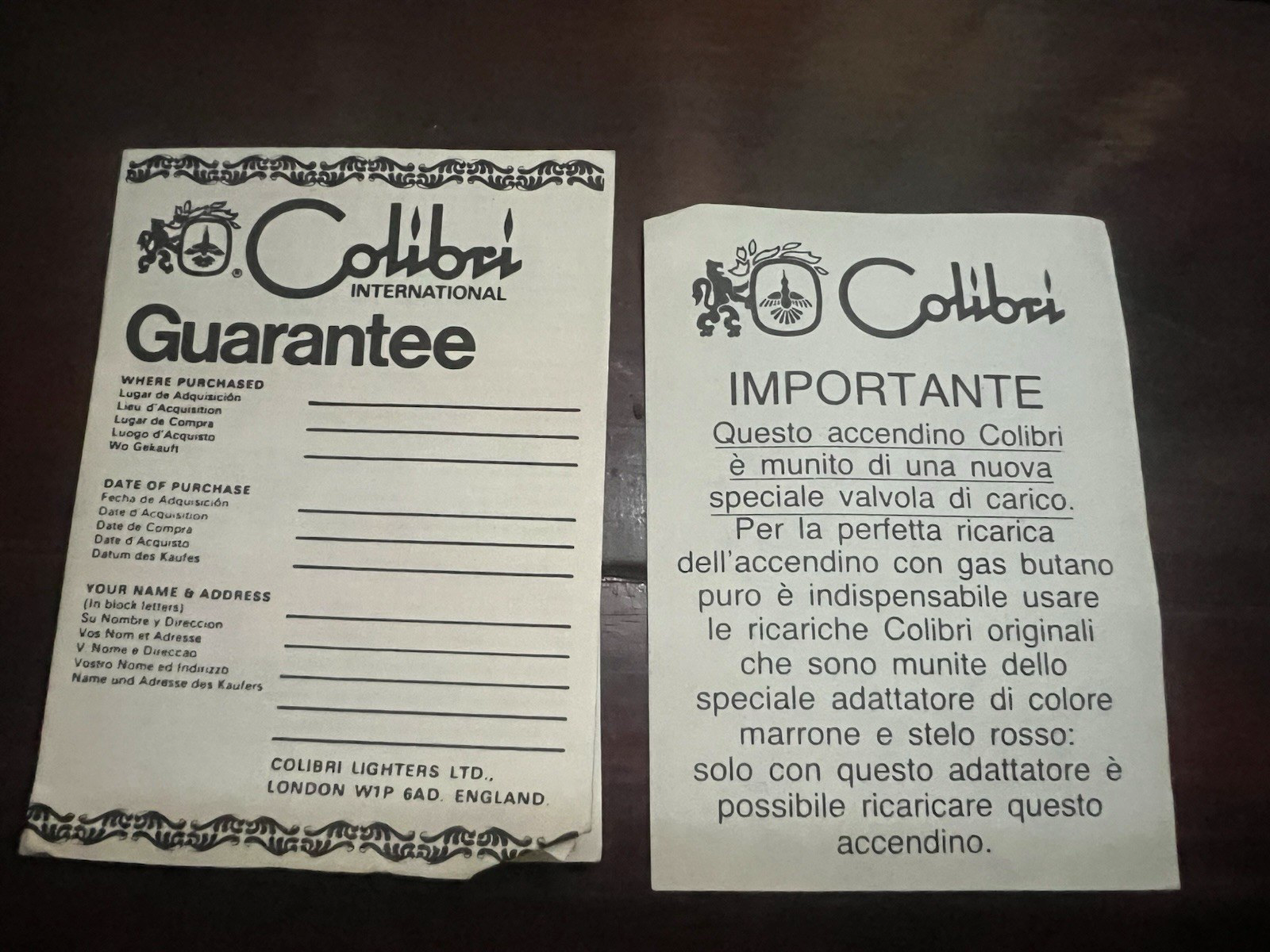 Colibri'Boîte Briquet Executive Elite Moire Moirette Monogas Vintage