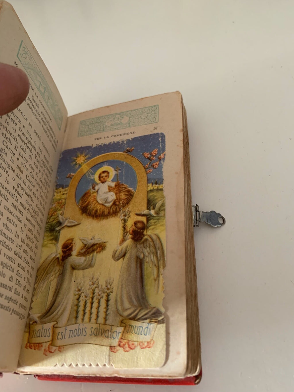 🔴 Book DELIGHTS OF THE CHRISTIAN thick booklet with antique holy cards 1897 