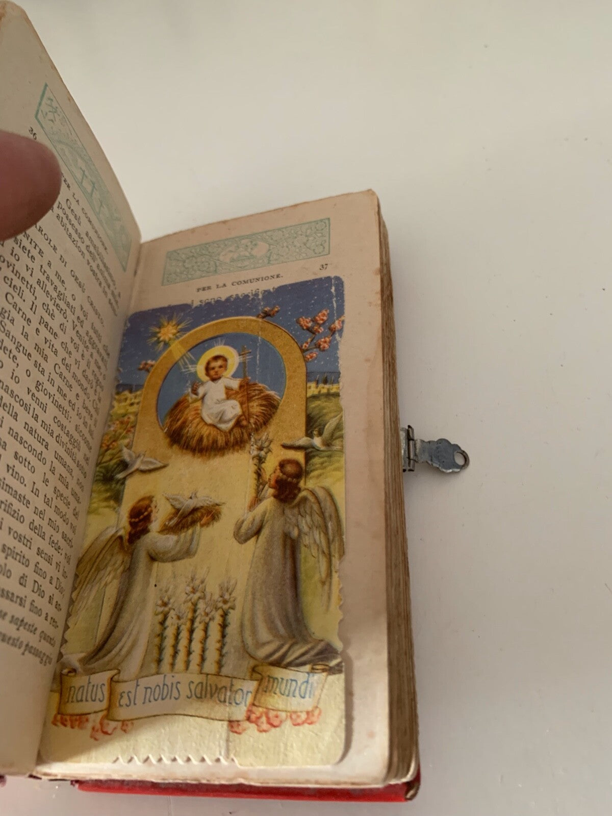 🔴 Book DELIGHTS OF THE CHRISTIAN thick booklet with antique holy cards 1897 