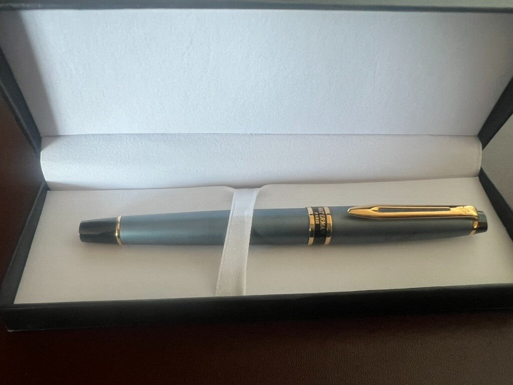 🔴 WATERMAN penna stilografica Emisphere lacca azzurra pennino M e cartucce CP