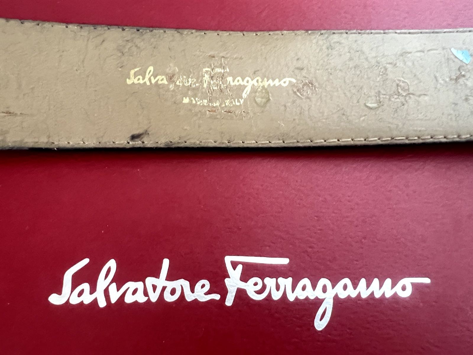 Salvatore Ferragamo Woman Belt Brown Hooks Golden With Signs L 87
