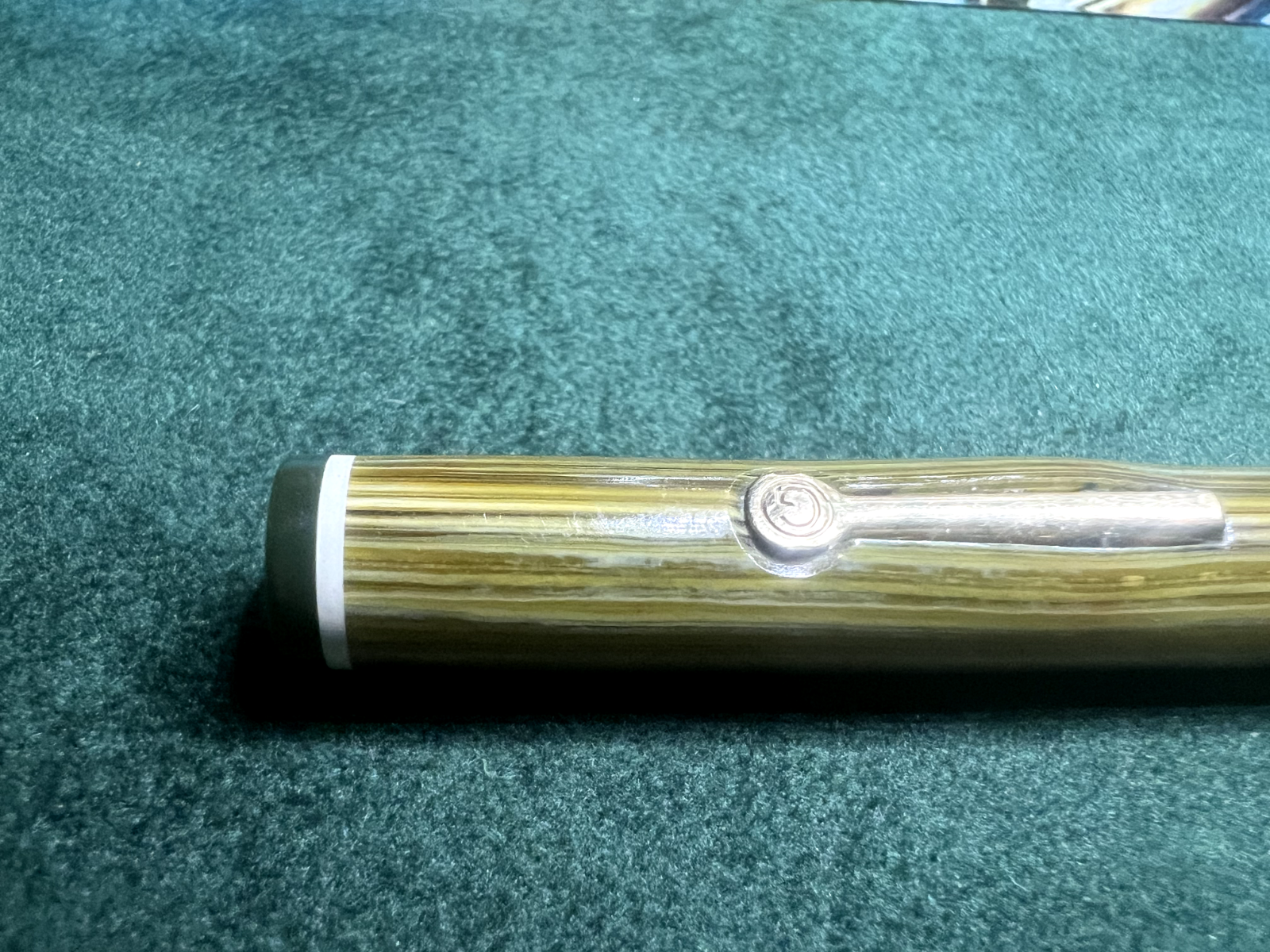🔴 EUCLID penna stilografica verde nera profili cromati a leva SCRIVE vintage
