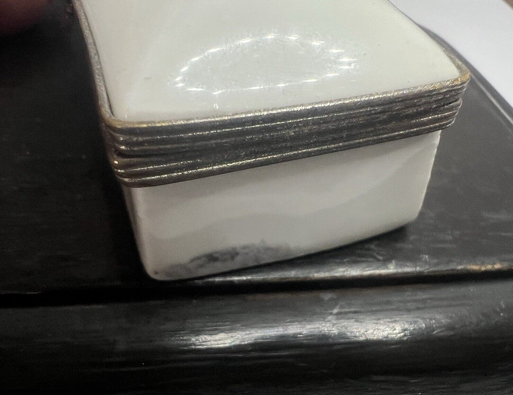 🔴 LIMOGES porcellana porta pennini ORO E PLATINO penna astuccio cofanetto