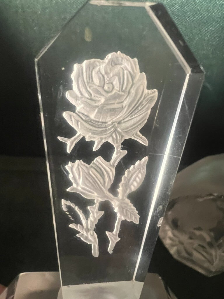 🔴 TEMA porta profumo essenza VETRO MOLATO rosa margherite h11, 5 Toilette 2 PZ