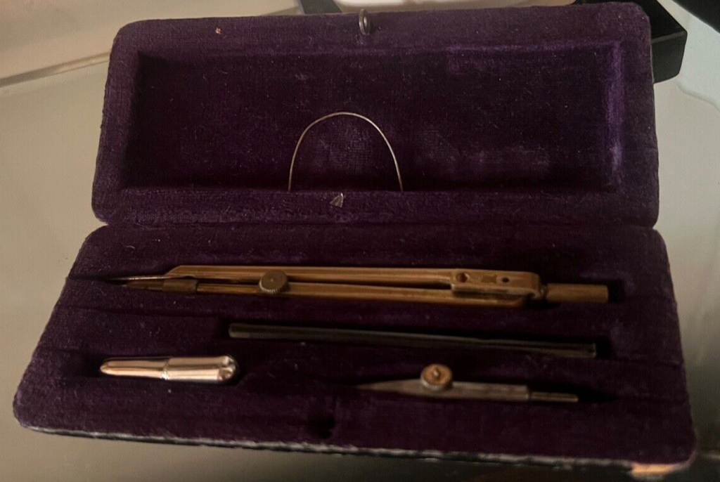 🔴 Compasso disegno tecnico OTTONE Production Alemana 121 con scatola antico