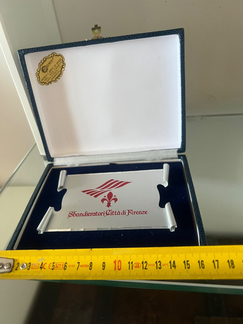 🔴 Targa SBANDIERATORI FIRENZE in metallo e smalti trofeo vintage