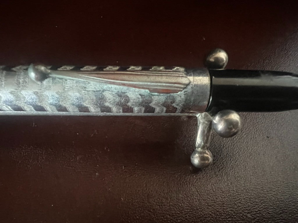 Lápiz Mecánico Portaminas Cromado Ciselado Guilloché Con Esfera Vintage