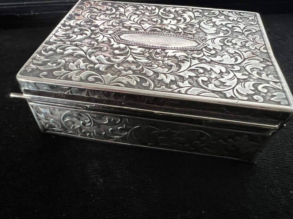 Porte- Tabac Cigarettes Ciselé Interne Concave D'Origine Liberty 1900