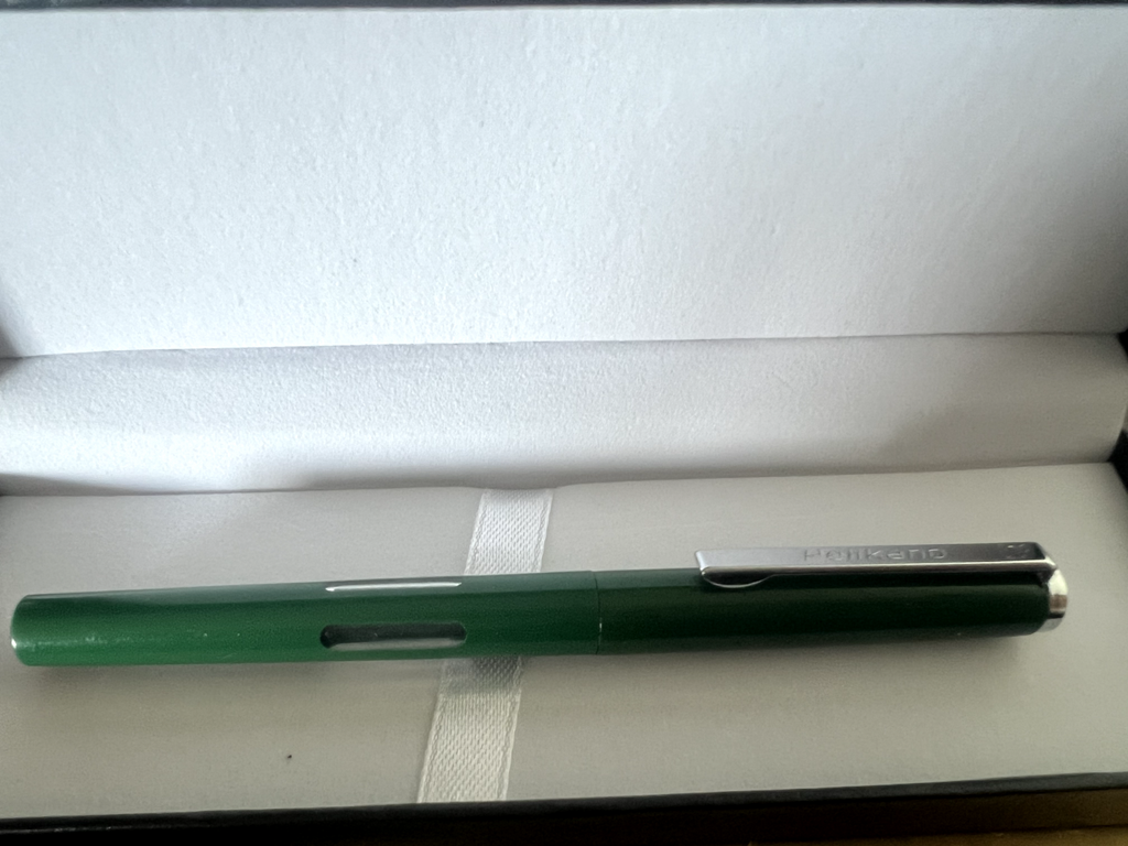 🔴 PELIKAN penna stilografica Pelikano VERDE pennino F con cartucce vintage