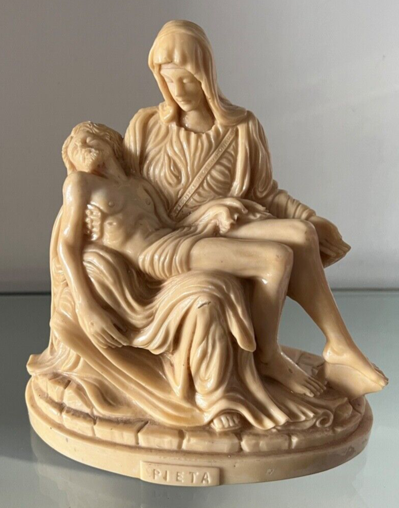 🔴 LA PIETA' statua scultura GIANNETTI in pasta di marmo ANNO SANTO 1975