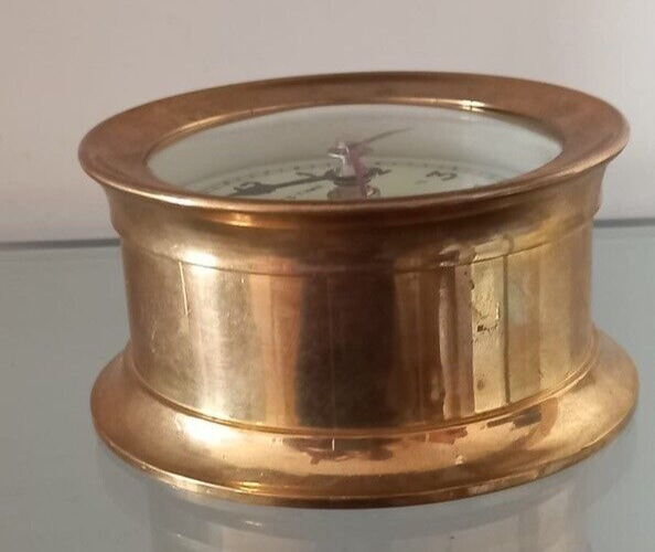 🔴 Ship's Time Marine-Uhr aus massivem Messing, Quarz, Vintage 