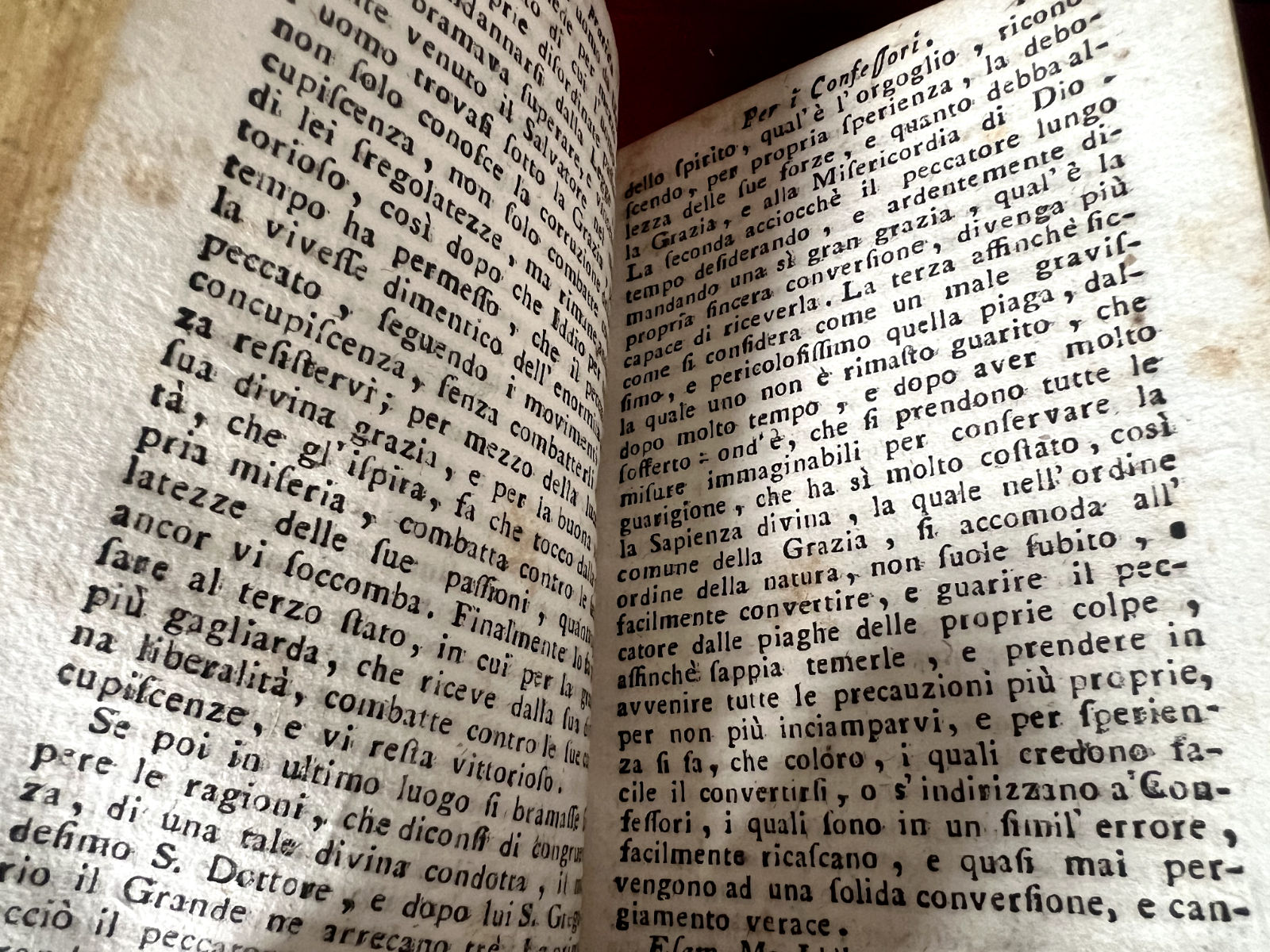 🔴 Book PRACTICE FOR CONFESSORS volume 2 cover sheepskin antique 1794 