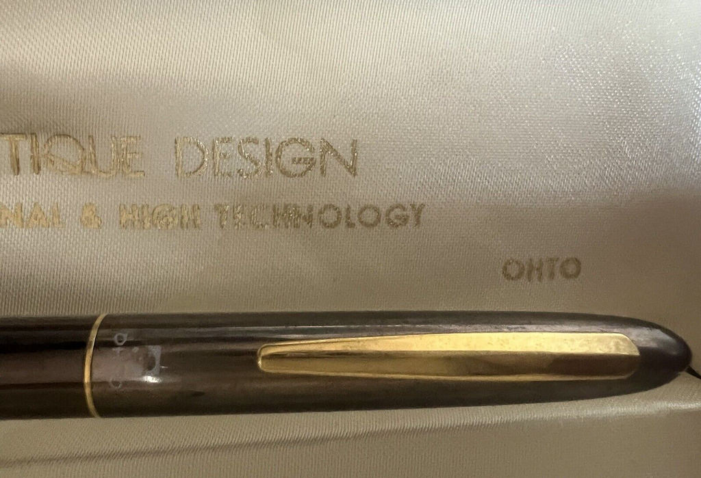 🔴 OHTO penna sfera roller lacca canna di fucile profili dorati scrive