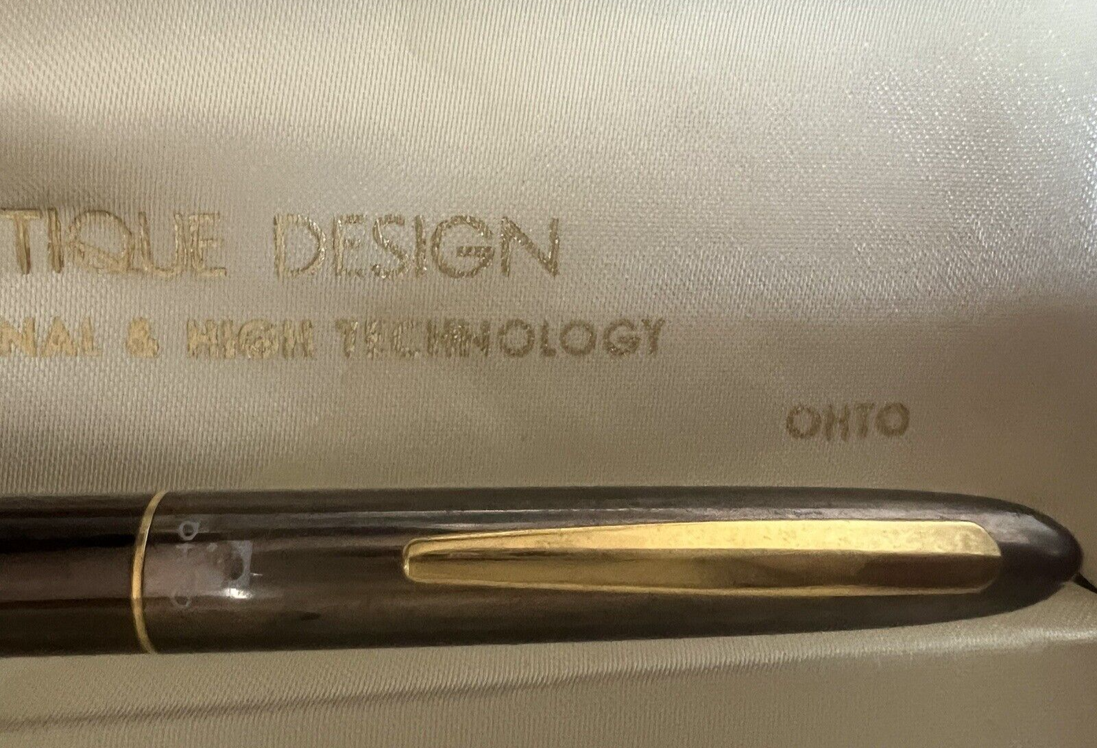 🔴 OHTO penna sfera roller lacca canna di fucile profili dorati scrive