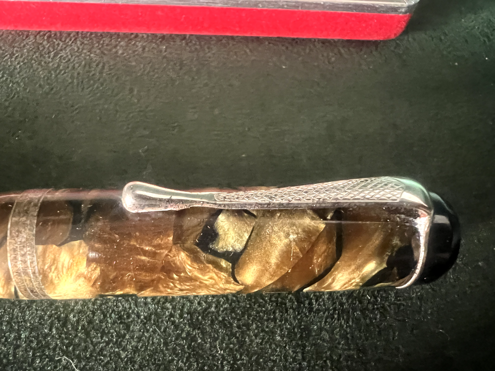 🔴 UNIVERSAL penna stilografica celluloide con pulsante scrive vintage 1940