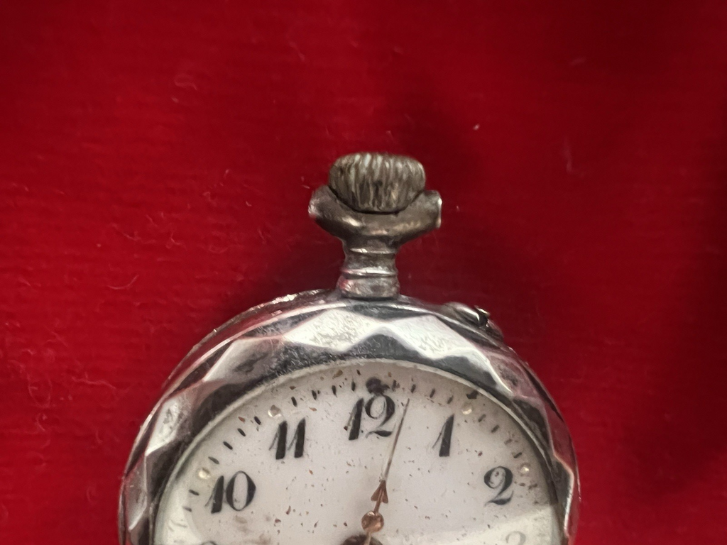 🔴 Orologio tasca ARGENTO 800 donna da revisionare parti vintage REMONTOIR 6