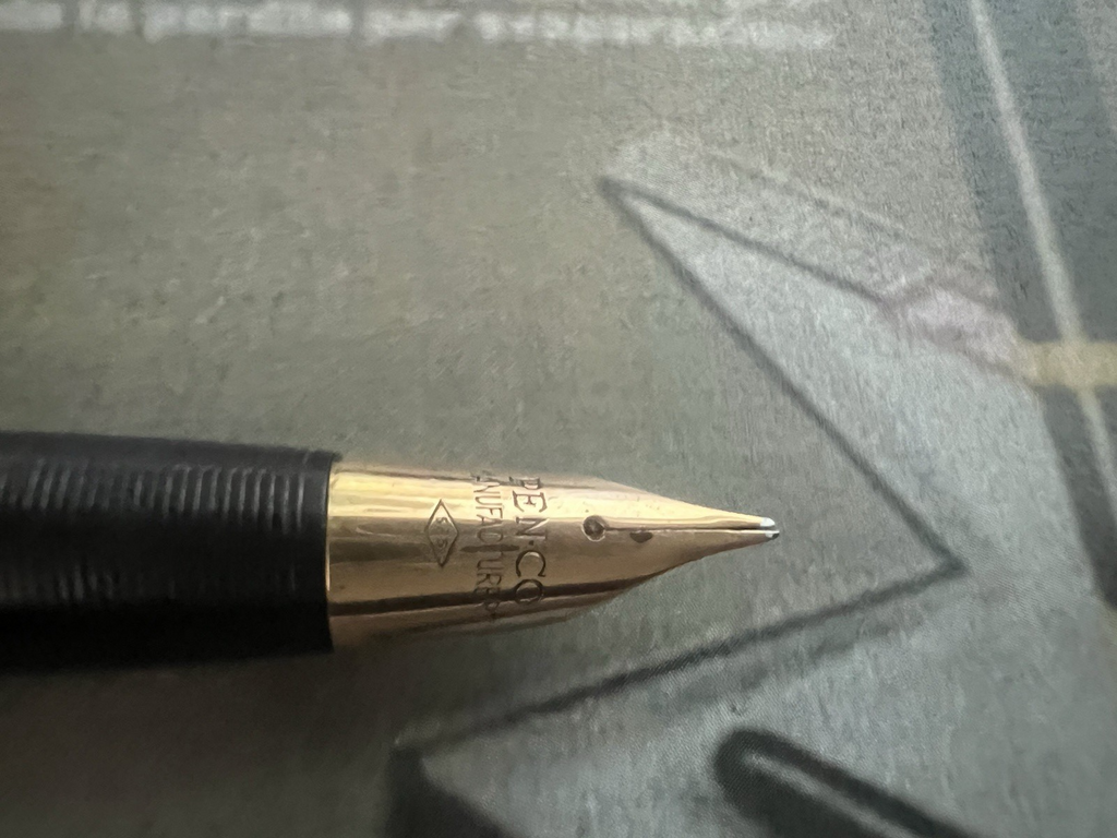 Pen Co Stylo-Plume Stylo à Plume de Diamant Or 14 KT Vintage Penco D