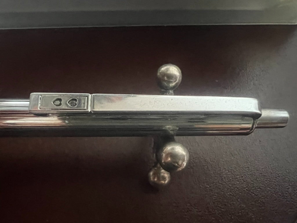 🔴 PAPERMATE penna sfera nera cromata a scatto con astuccio vintage