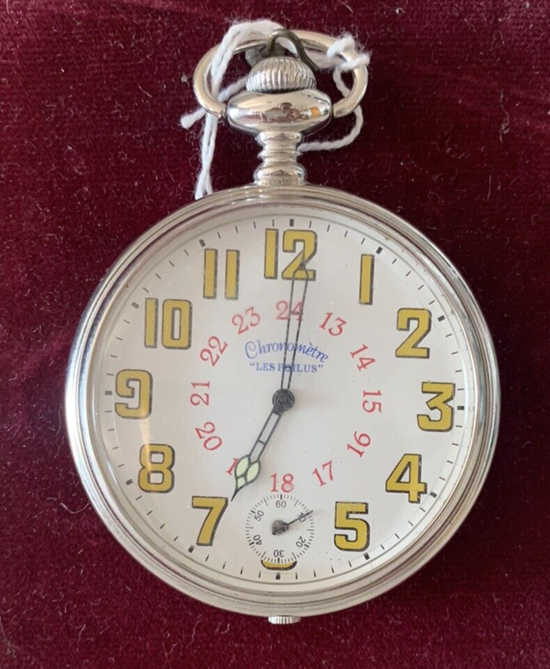 🔴 Orologio tasca CHRONOMETRE LES POILUS uomo quarzo parti ricambio