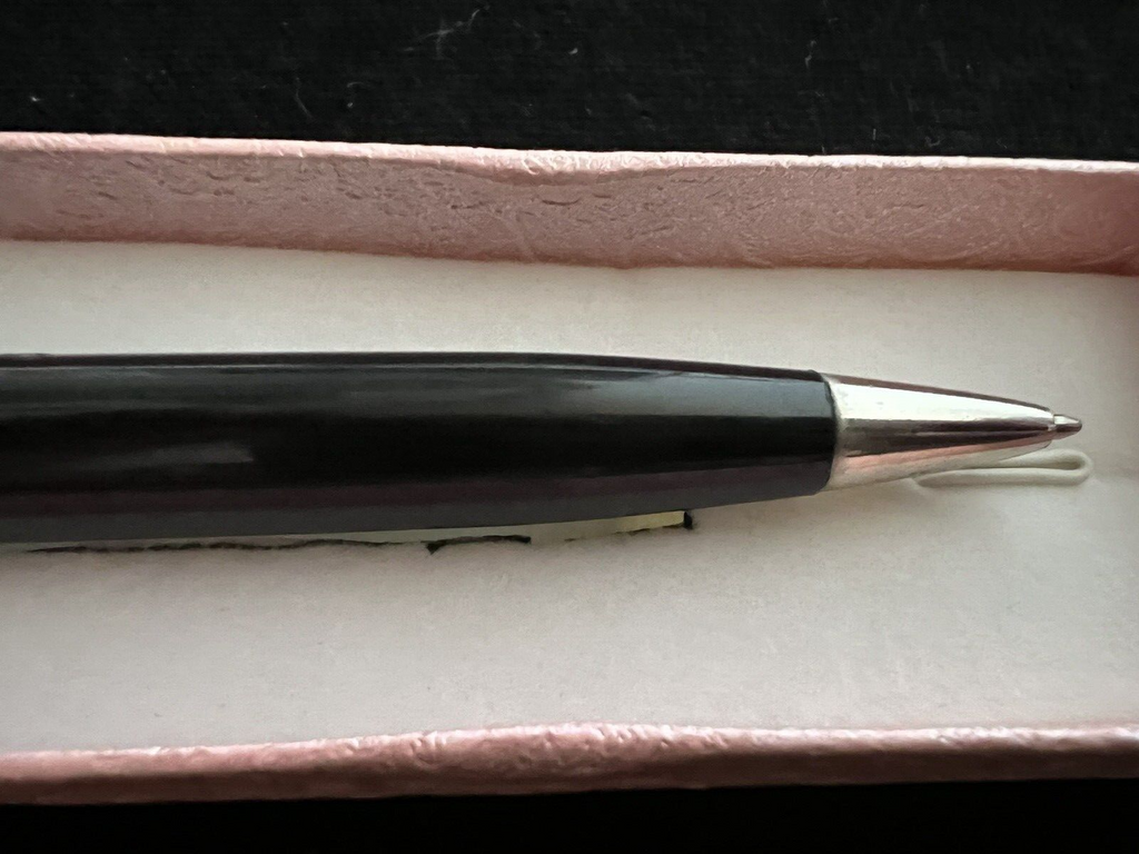 🔴 OMAS penna sfera stiloforo nera scrivania con SUPPORTO scrive vintage D