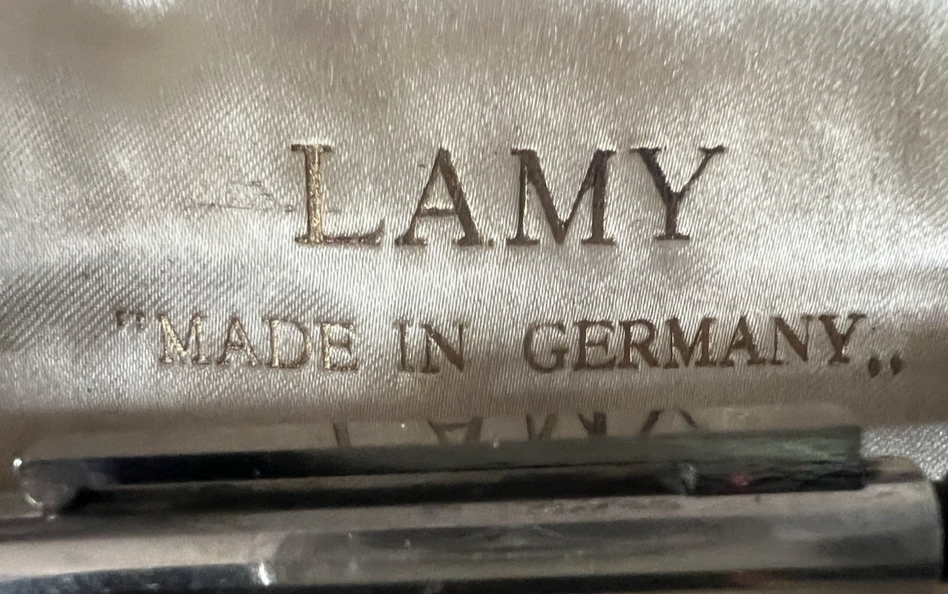 🔴 LAMY 252 penna sfera placcata ARGENTO multi sfaccettata scrive vintage