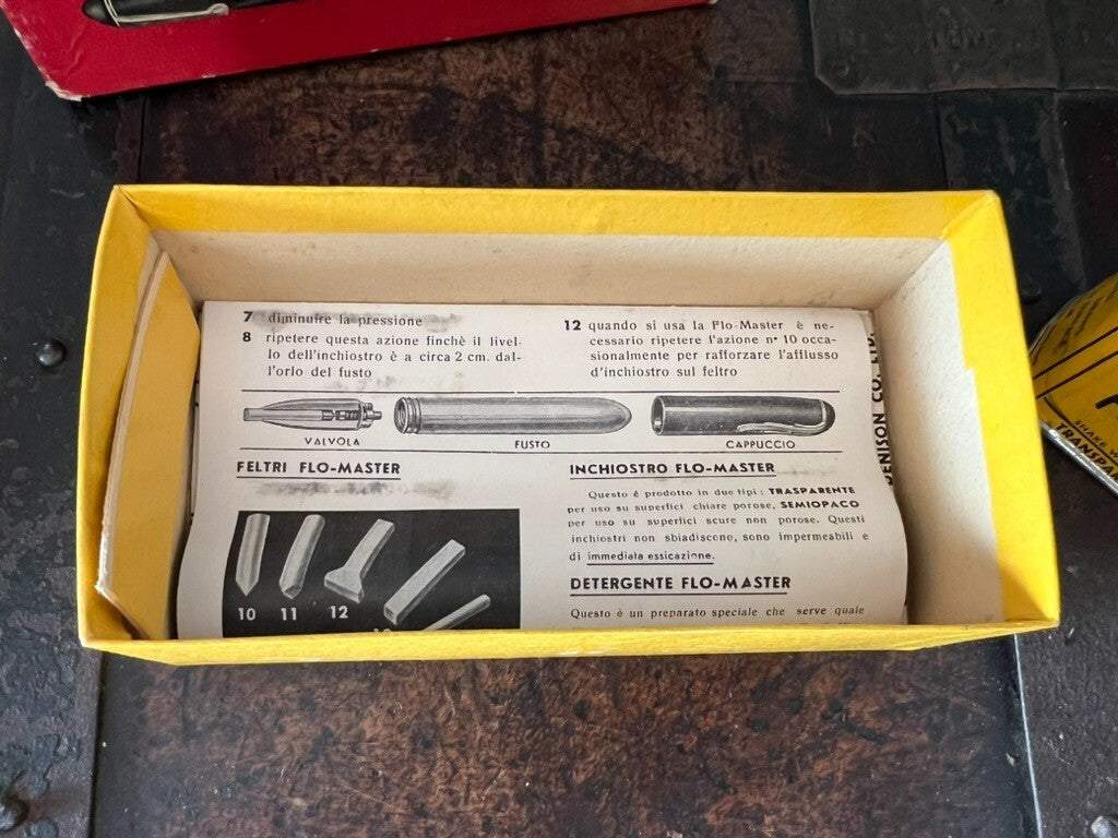 Flomaster Warmes Boîte Stylo-Plume Kit Maintenance Étain Notice Vintage 1930