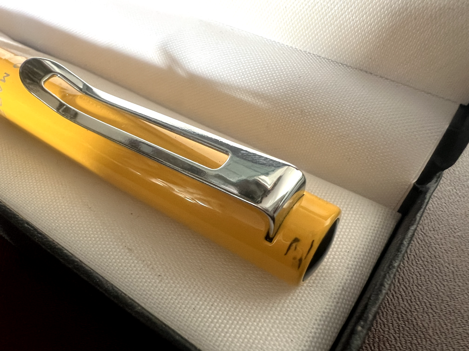 🔴 CAMPO MARZIO penna stilografica lacca gialla profili cromati design scrive