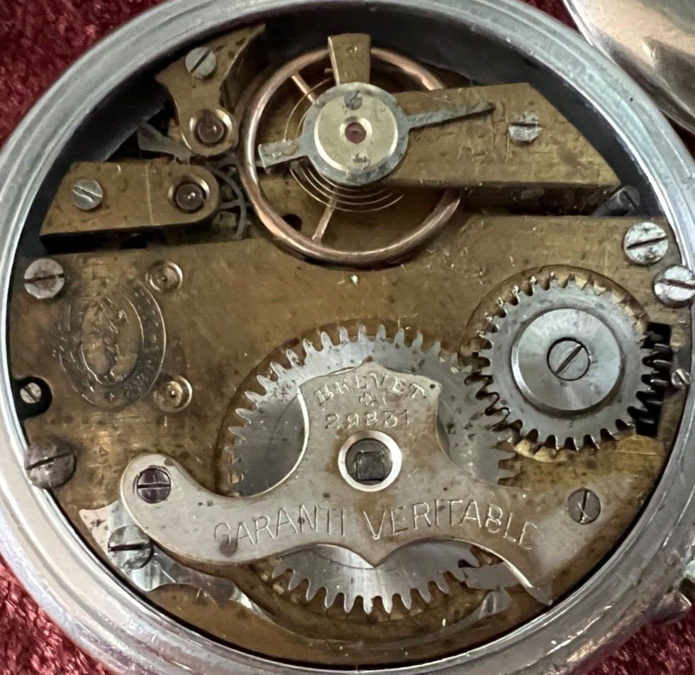 Roskopf Pocket Watch Dial Enamels Iridescent Manual Wind Works Vintage