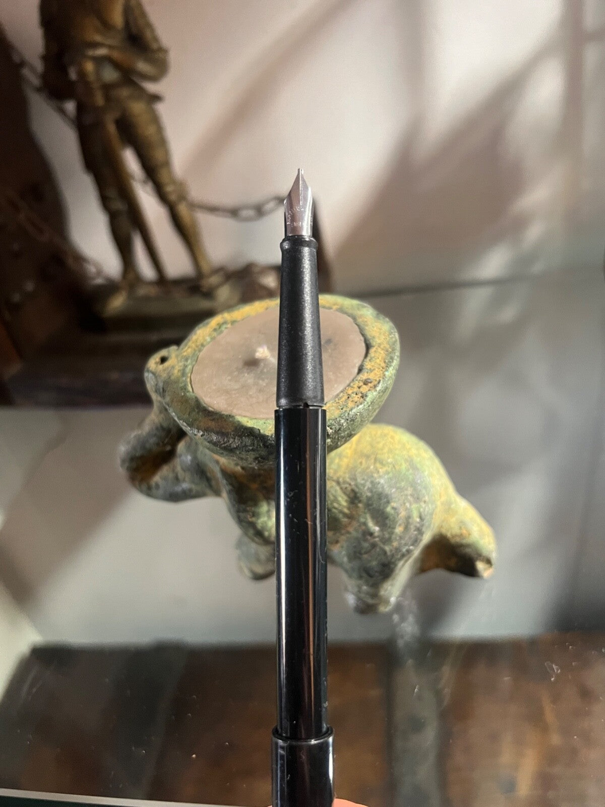 🔴 MANUSCRIPT penna stilografica verde cartuccia scrive perfettamente vintage