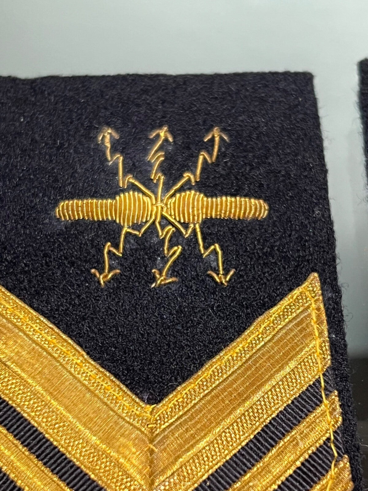 Marine Militaire Bretelles Degrés Opérateur Radio En Tissu Originales 