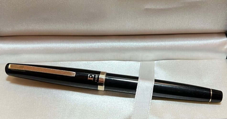 🔴 PILOT E penna stilografica nera pennino ORO 14 KT a cartuccia vintage 1970
